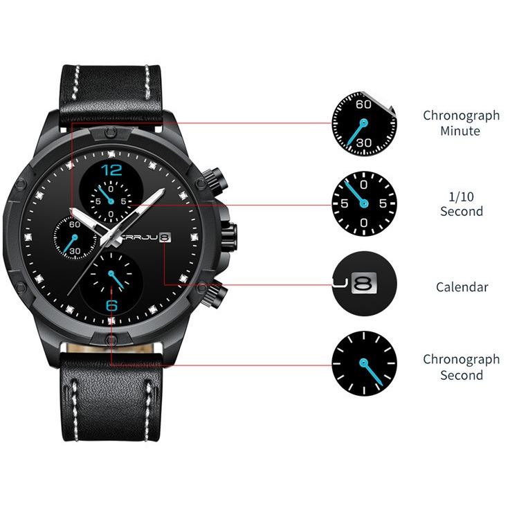 CRRJU-2142 Men's Six-pin Sports Watch Men's Watch Large Strap Watch Men