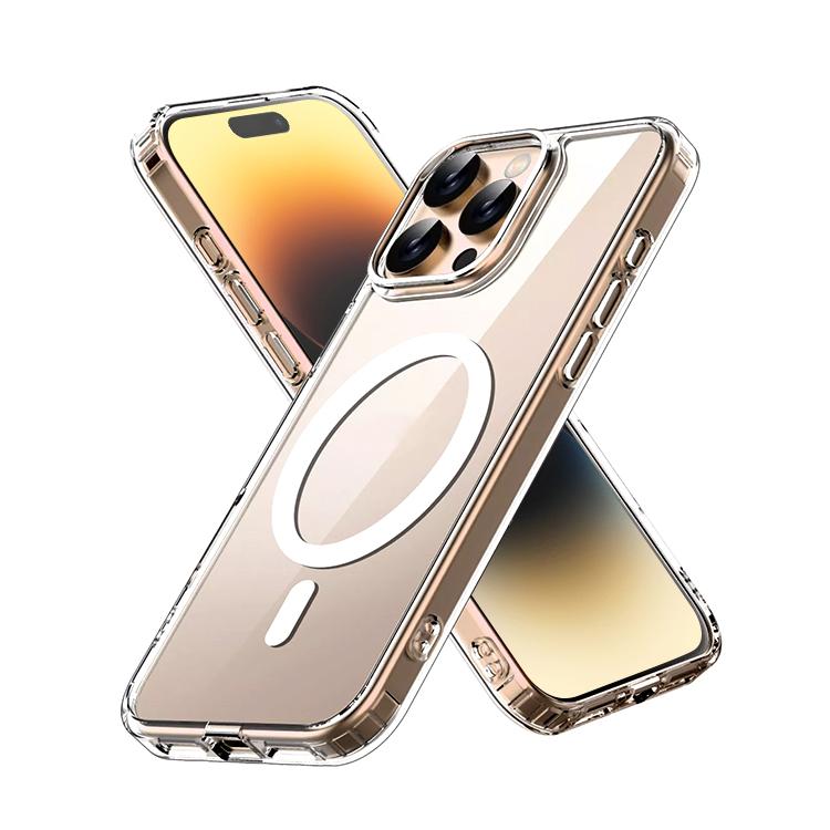 Us Stock Luxury Shockproof Clear Transparent Silicone Phone Case for Iphone 16 Support Wireless Charging Magnetic Back Cover