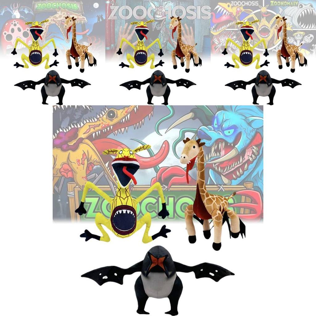 Adoráveis Bonecas de Pelúcia Zoochosis com Designs Únicos em Tecido de Pelúcia Curta Macia