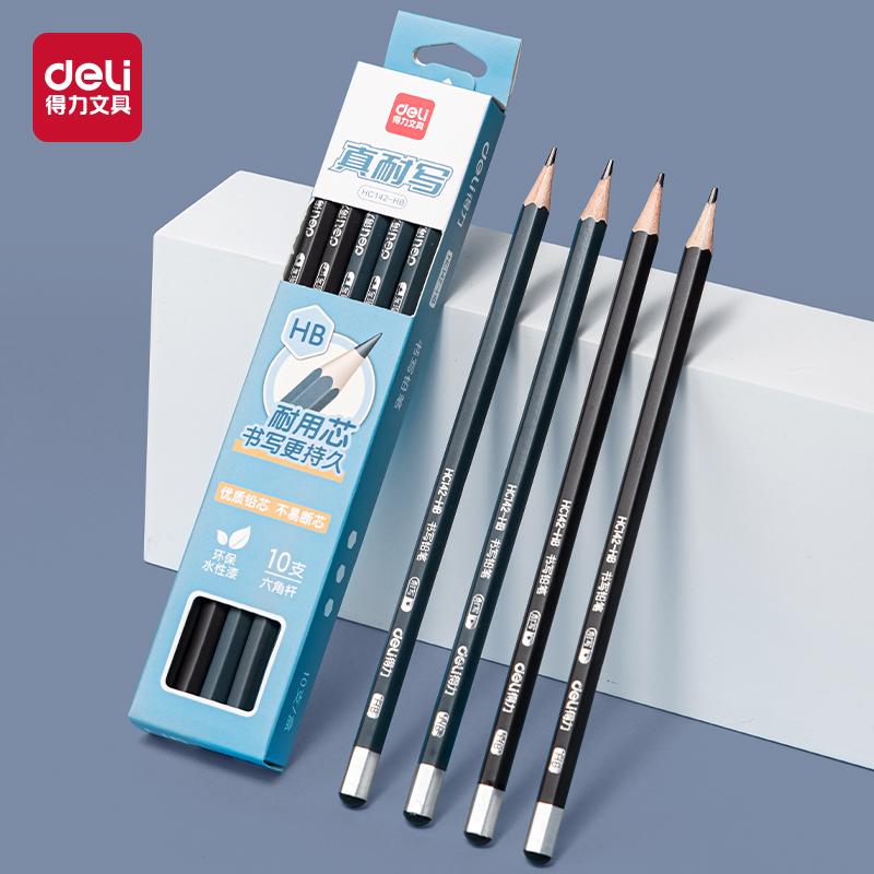 Deli 10pcs HB Hexagonal Wooden Pencils Art Exam Sketch Painting Drawing Pencils Gift School&Office Supplies Stationery