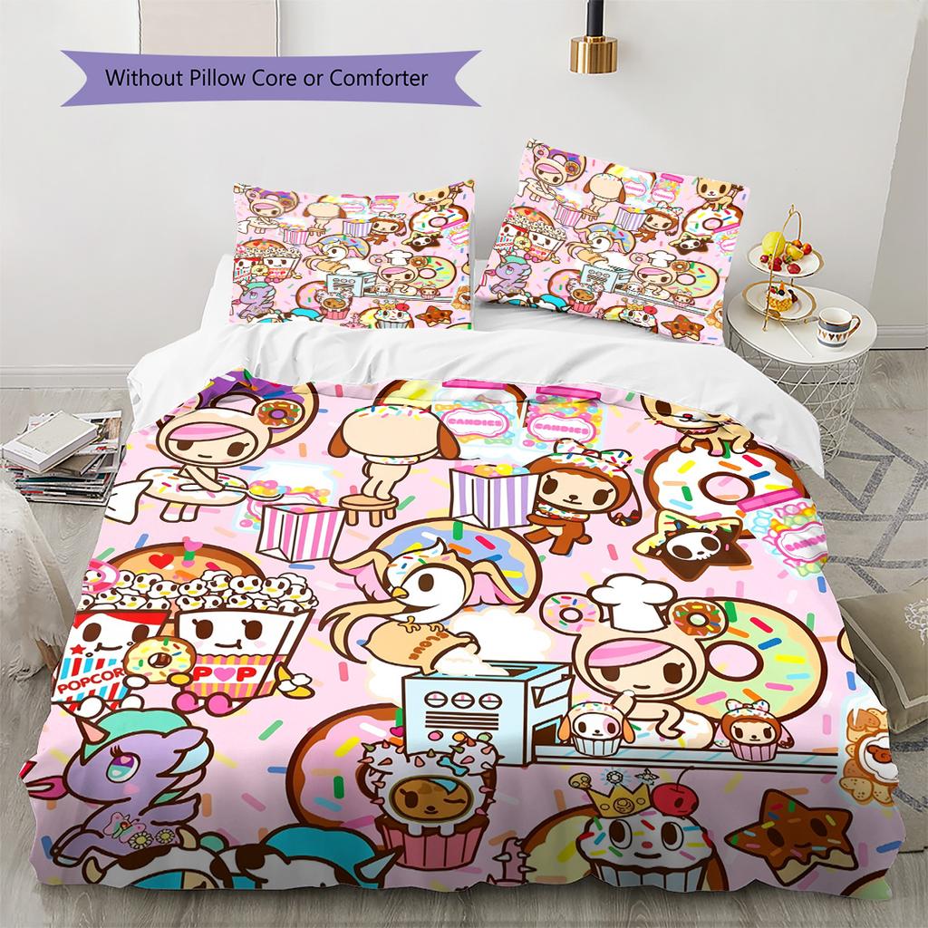 Tokidoki  Pattern Bedding Quilt Set  Home Decoration  Gift (1 * duvet cover + 2 * pillowcase  without core)