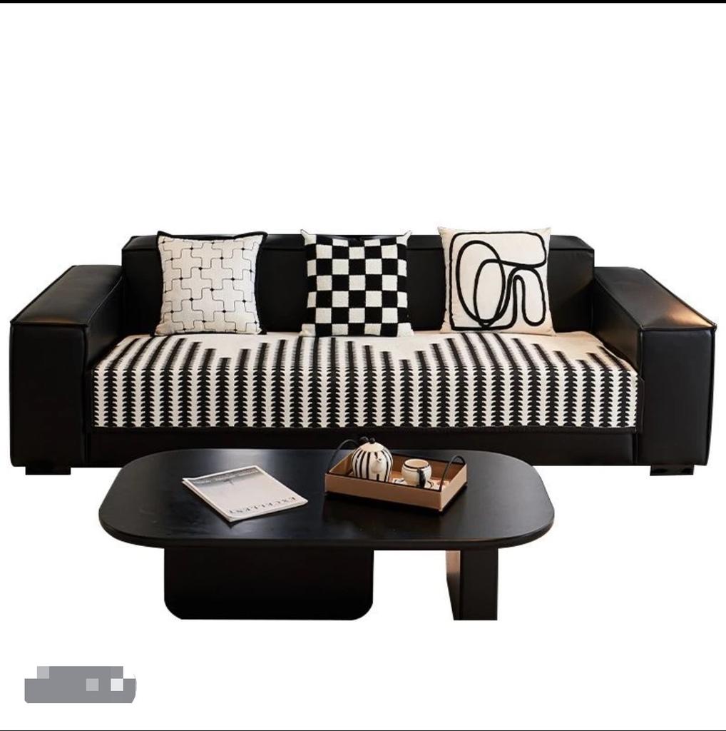 Soffkudde Modern Enkel Linjer Randigt Sofföverdrag Tyg Ett Stycke Heltäckande Internetkändis Sofföverdrag Tillverkare