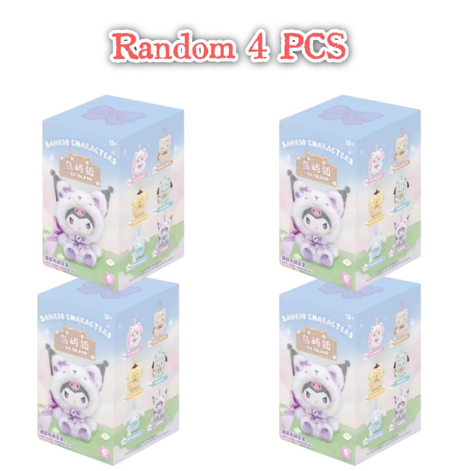 New Sanrio Characters Fox I Sland Blind Box Cinnamoroll Plush Pendants Surprise Box My Melody Blind Boxtoy Gift