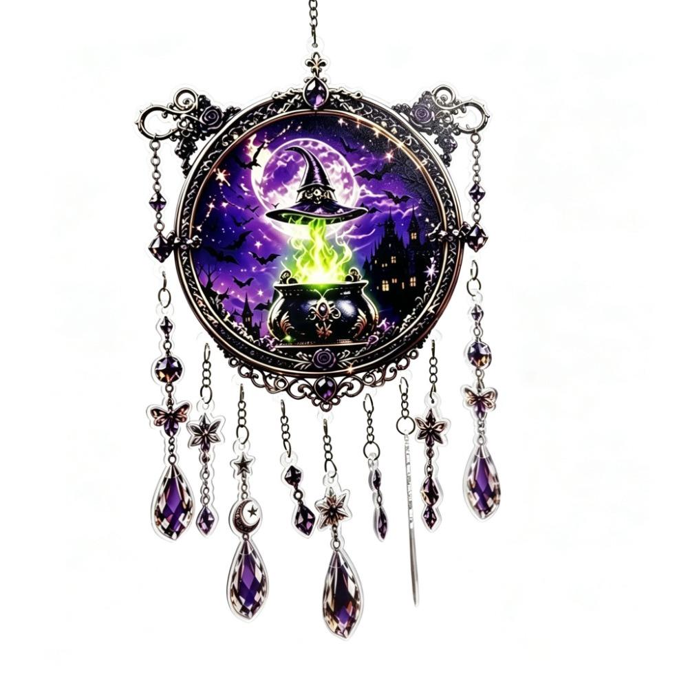 Hanging Wind Chime Acrylic Window Hanging Decor Bat Suncatcher  Halloween