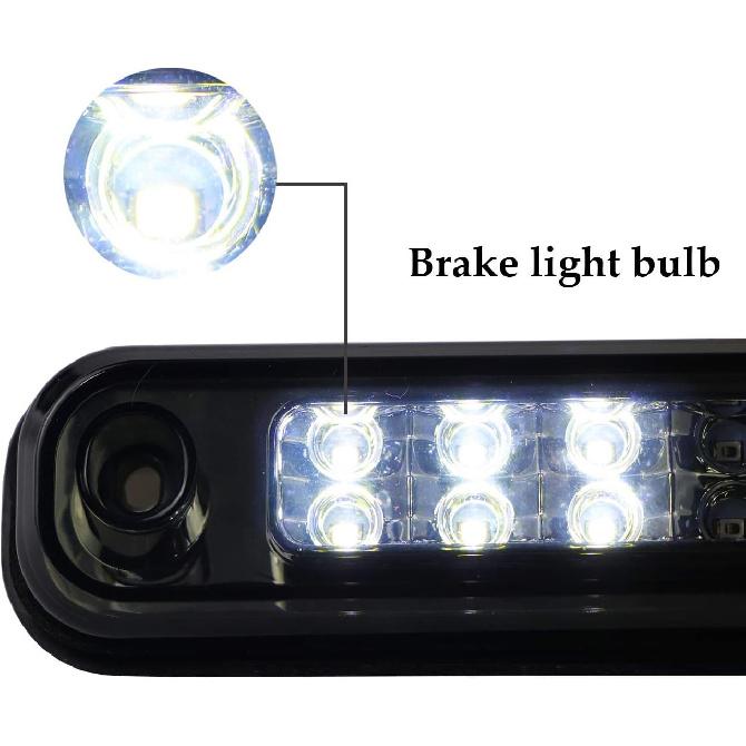 Tresound LED Third 3rd Brake Light for 1988-2000 Chevy GMC C/K 1500 2500 3500 Rear Cargo Lamp High Mount Stop Light (Smoked)