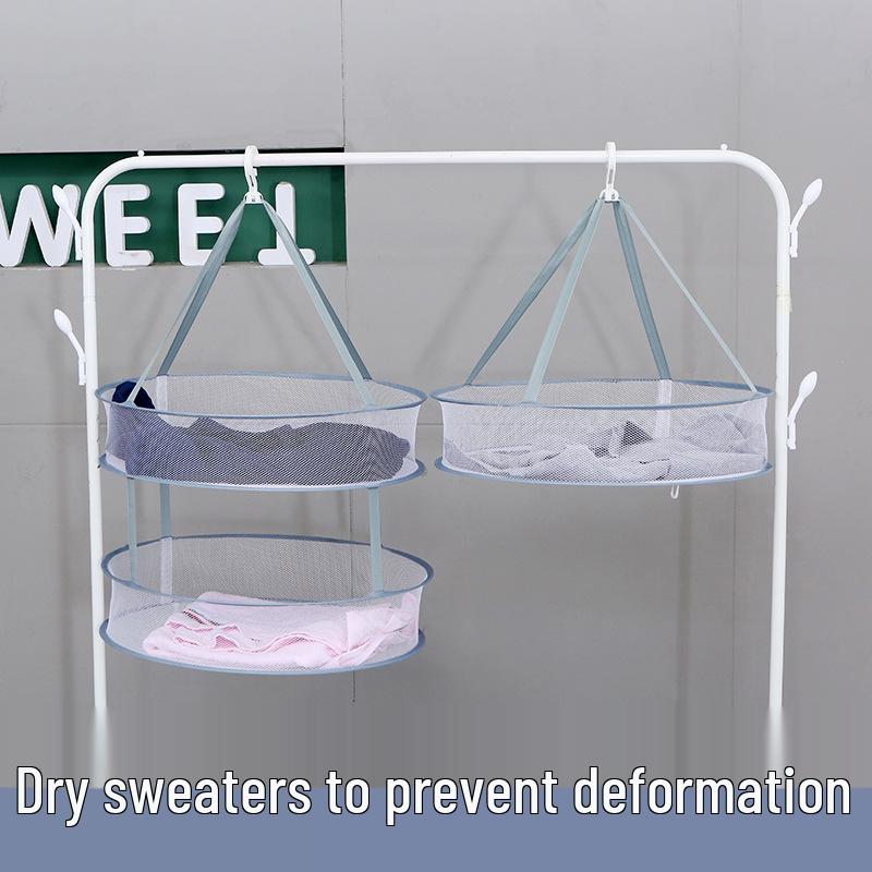 Doppelschicht-Wäschetrocknungsnetz: Große Größe für Pullover und Socken