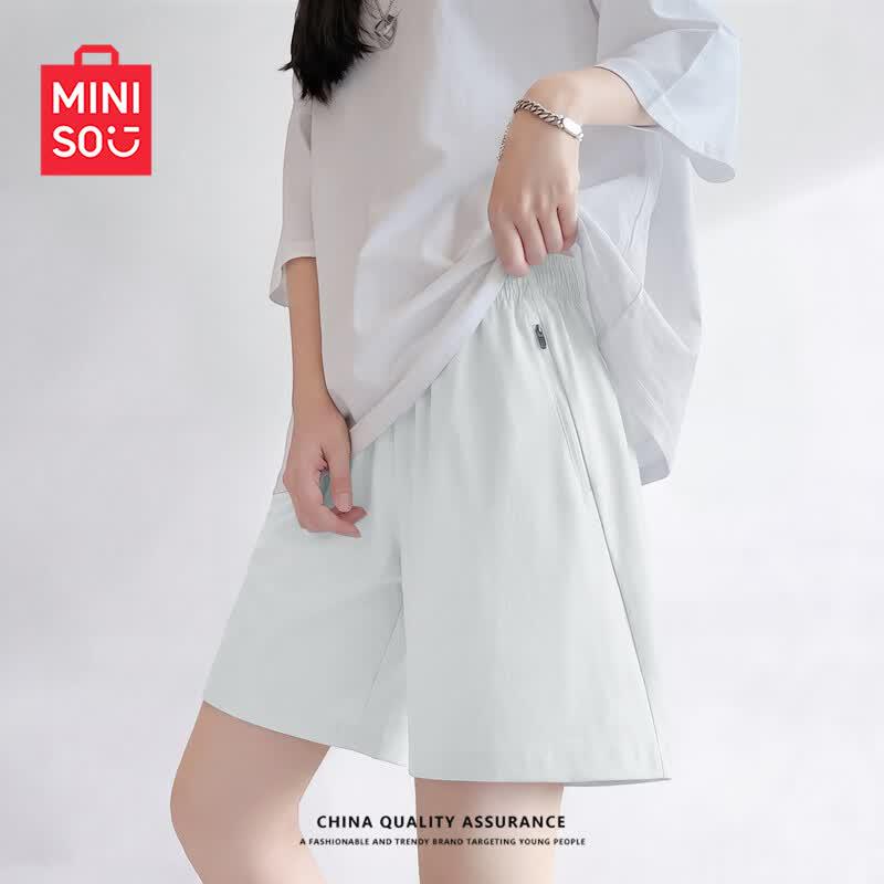 MINISO Women's Ice Silk Wide-Leg Sports Shorts