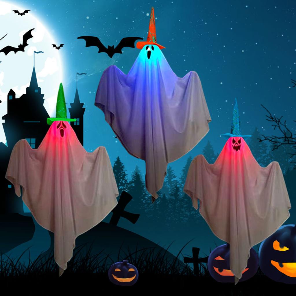 Halloween Glow Ghost hangende decoraties set van 3 griezelige geesten voor buiten- en binnenfeesten