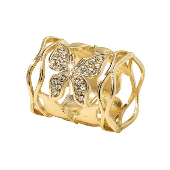 Butterfly Scarf Ring Hollow-out Ring, Rhinestone Holder, Elegant Design Clip Slide for Women Shirts Neckerchiefs Shawls Silk Scarves Stylish