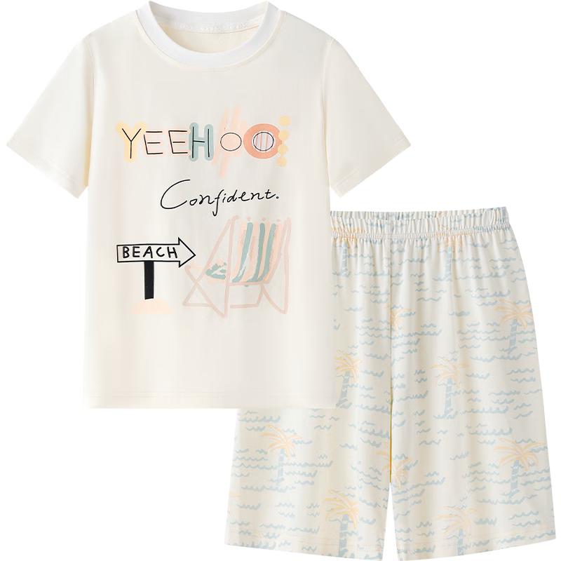 YEEHOO Kids  50S Modal Short Sleeve Pajama Set 110