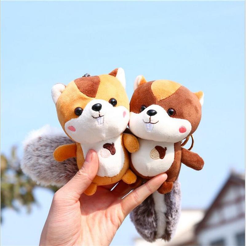 11CM Little Squirrel  Plush Toys Pendant Version of Squirrel Stuffed Soft Toy Bag Ornaments