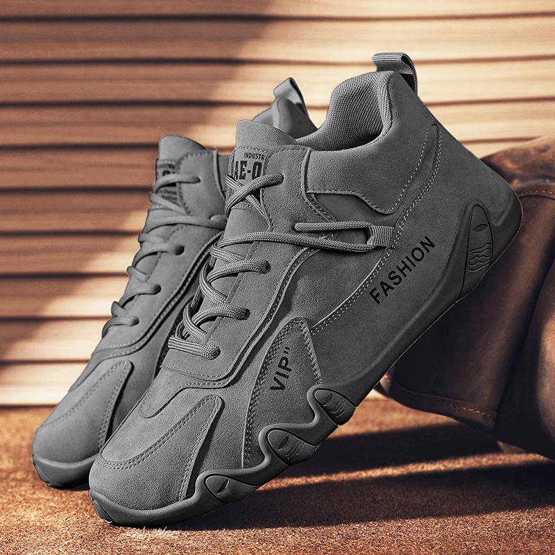 New Men Working Shoes Fashion Comfortable Pu Leisure Loafers Lace-up Breathable Brand Outdoor Jogging Casual Sneakers Blade