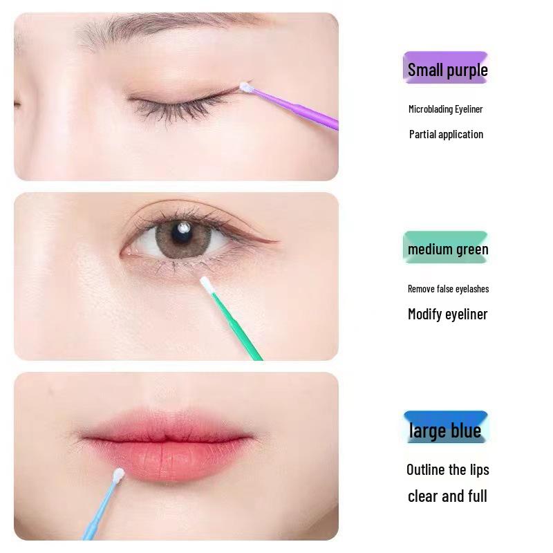 Eyelash Extension Remover Tool: 100pcs Nano Cotton Swab Cleaning Sticks