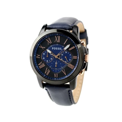 Fossil Grant Chronograph Quartz Watch, Black and Navy, FS5061, Men's