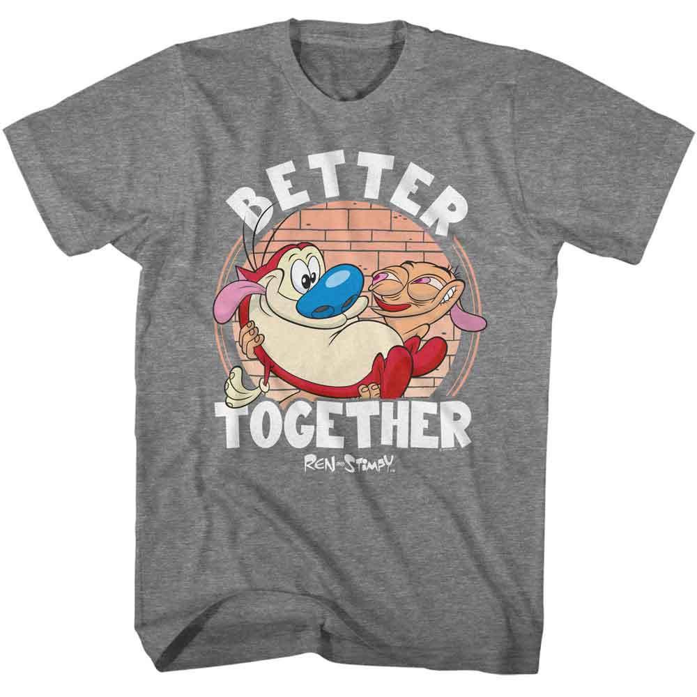Ren And Stimpy Better Together Graphite Heather TV Shirt XXXL