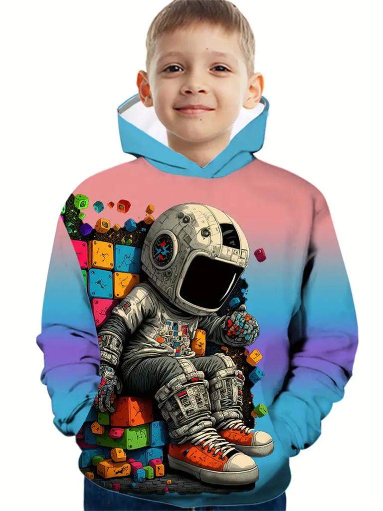 Fajne Gamepady Chłopięce Casual Długie Rękawy Bluzy Chłopięce Bluzy Jesień Wiosna Bluzy Z Kapturem Topy Outdoor Kolorowe Dziecięce Ubrania