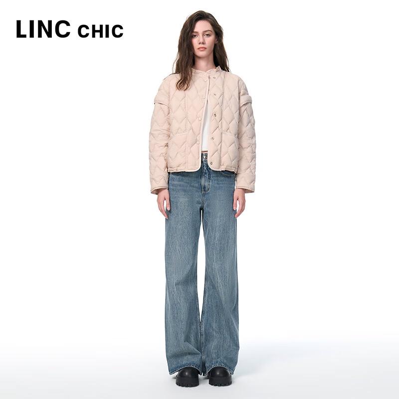 Jinyujie Women's Ruffle Collar Lightweight 90% Duck Down Short Jacket