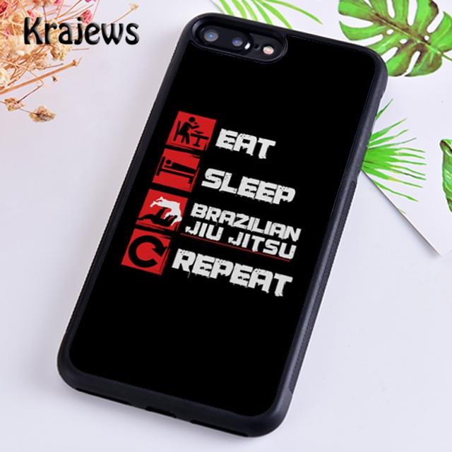 Krajews Eat Sleep Brazilian Jiu Jitsu Repeat Phone Case Cover For IPhone 18 17 Air 16 15 14 Plus 11 12 13 Pro Max Fundas