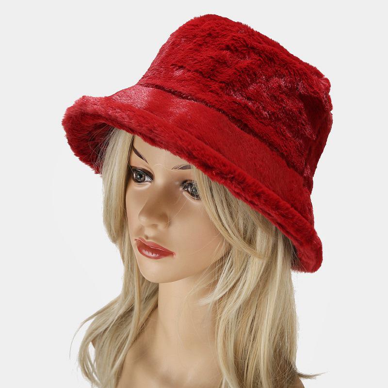 Minimalistický rybářský klobouk z umělé králičí kožešiny - Podzim/Zima Teplý plyšový design pro venkovní nošení