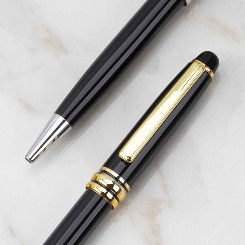 6x Black Ink Ballpoint Pen Journaling Pen Smooth Writing Pen Metal Signature Pen Stationery Supplies for Writing