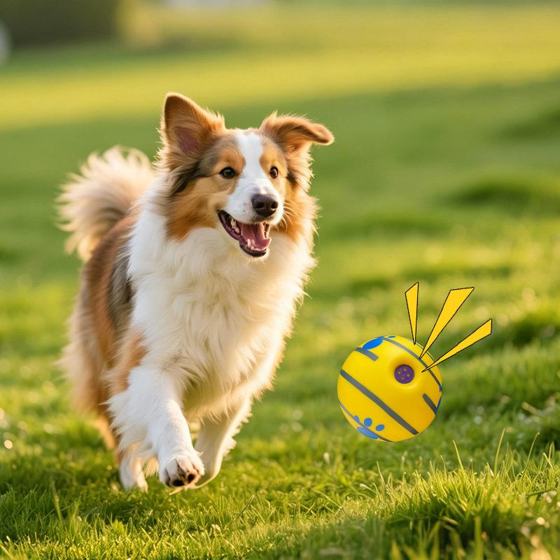 Giocattolo per cani da compagnia: Palla Autorotante Sorridente – Resistente ai Morsi, Emette Suoni per Digrignamento dei Denti, Sollievo dalla Noia e Divertimento.