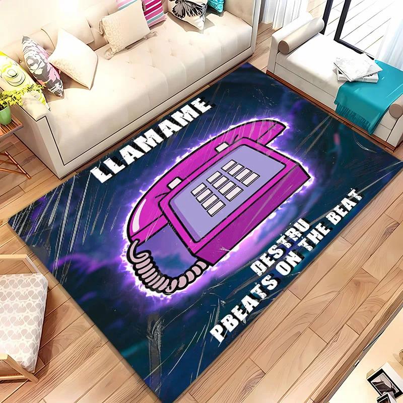 3D HD Printing Retro Phone Carpet for Living Room Cartoon Children's Bedroom Sofa Doormat Floor Tapete Anti-slip Mat Decor Rugs