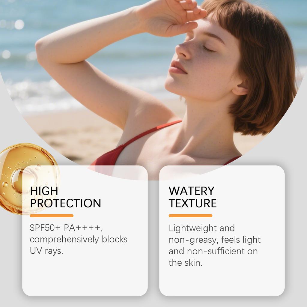 Niacinamide Sunscreen Hydrating Invisible Fit UVA UVB Dual Protection Lightweight Gentle Facial Cream for All Skin Types Daily Outdoor Use