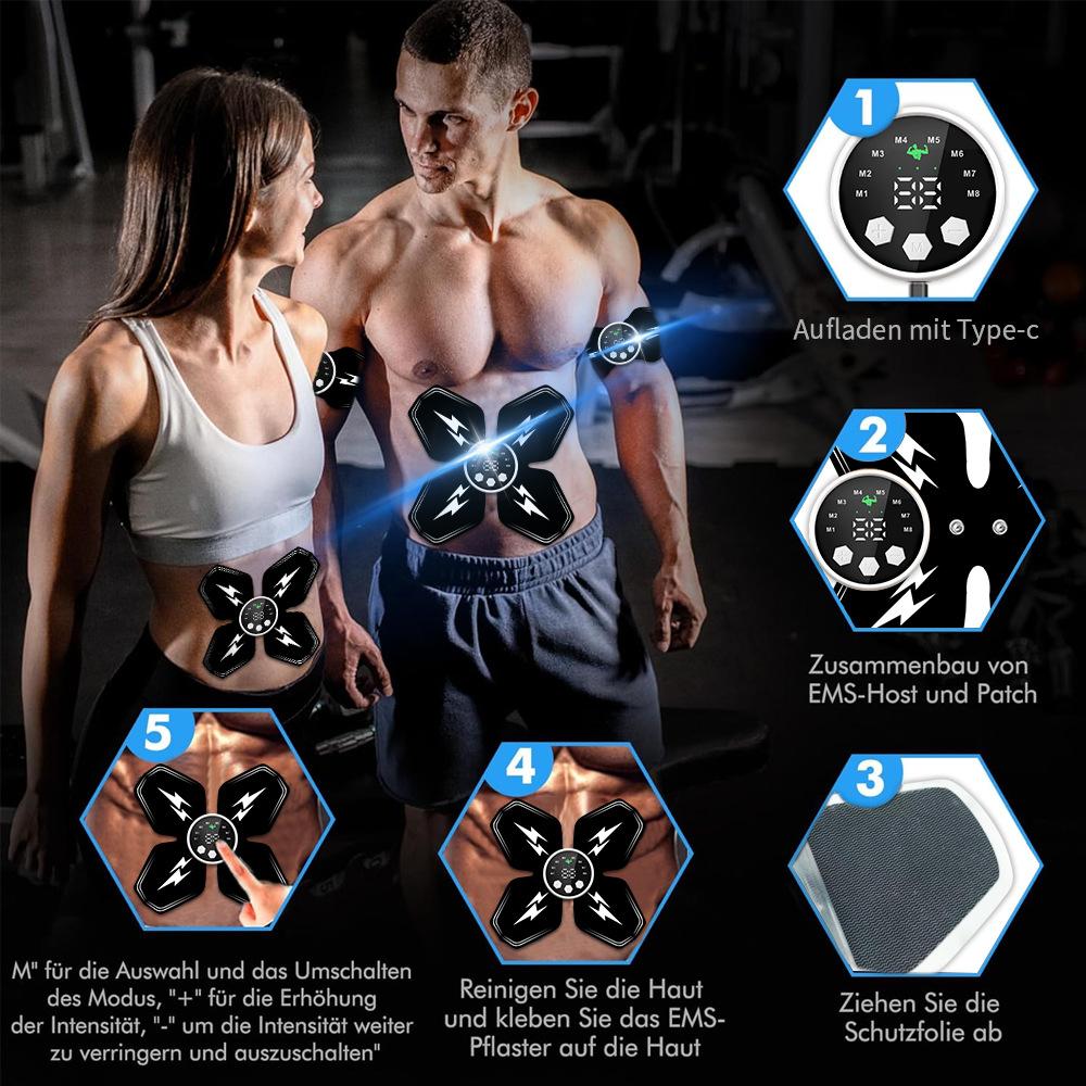 Smart EMS Muscle Stimulator Electric Fitness Abdominal Training ABS Arm Neck Stickers Body Massager Fitness Slimming Shaping