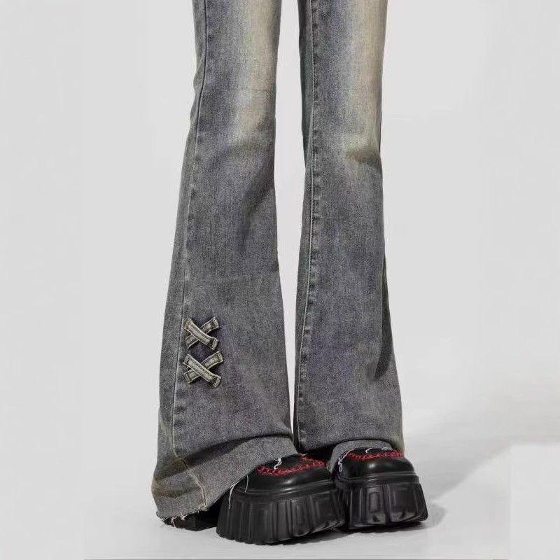 

Women s Retro High-Waisted Micro Flare Jeans – Slimming Fall 2025 Style for Petites, Hot-Selling Bell Bottoms Extra Large