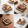 Square Handled Dish Wooden Snack Plate Durable Pastry Tray  Food Arrangement