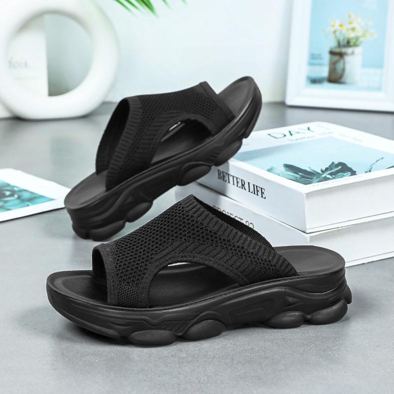 Flat Slippers Comfortable Women's Slippers Summer New Mesh Slippers Breathable Hollow Out Casual Shoes