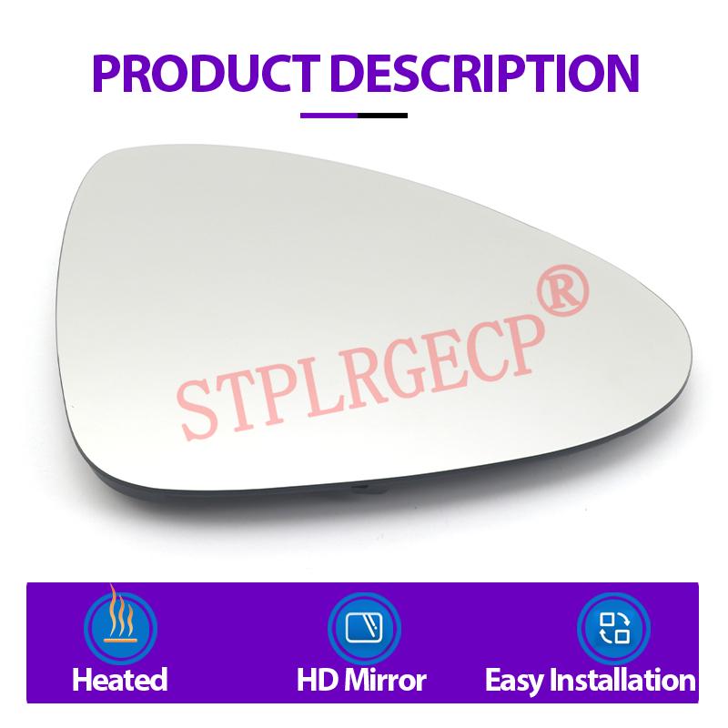 Verre chauffant de rétroviseur latéral de remplacement pour Porsche Panamera 970 2010-2016 avec plaque