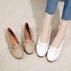 Flat Bottom Non-slip Comfortable Casual Nurse Doudou Shoes 2025 Autumn New Bow Beef Tendon Sole Shallow Mouth Single Shoes Women