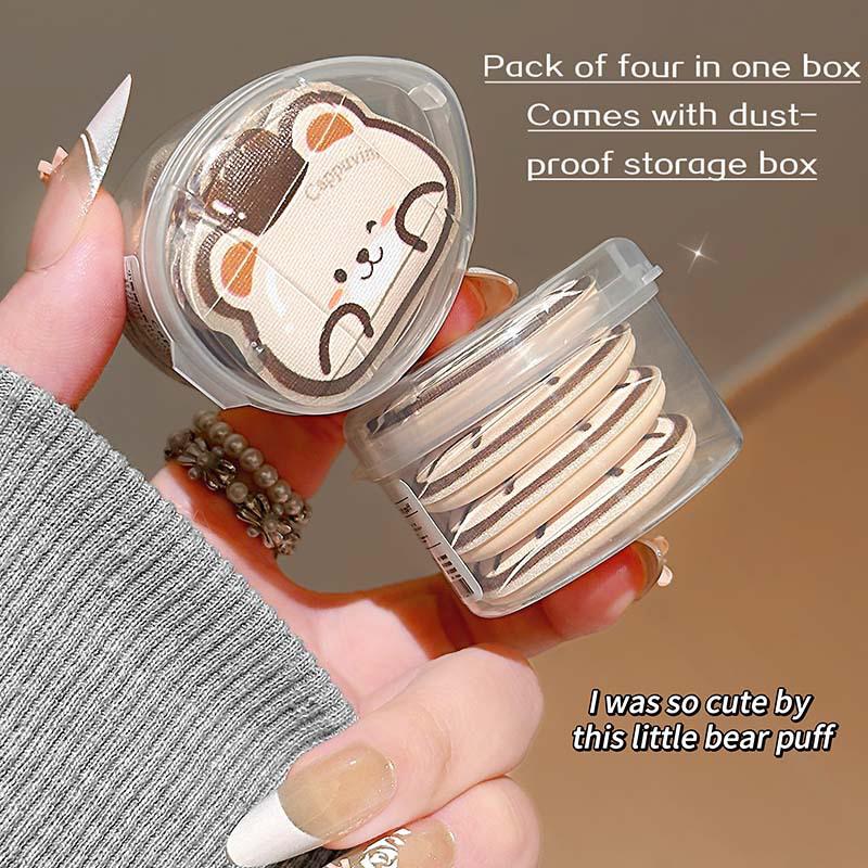 Set di 4 Mini Puff per Trucco per Dita Uso Doppio Asciutto e Bagnato Spugne Morbide per Fondotinta Cushion Applicatore Cosmetico Strumenti per Trucco