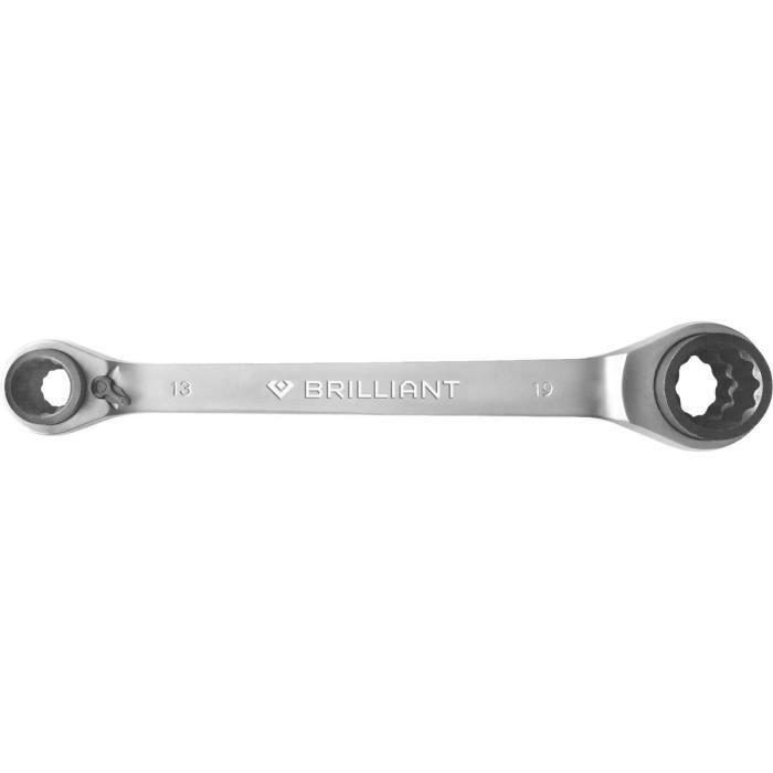 Clé polygonale contre-coudée à cliquet 4 en 1 - Brilliant Tools BT013901