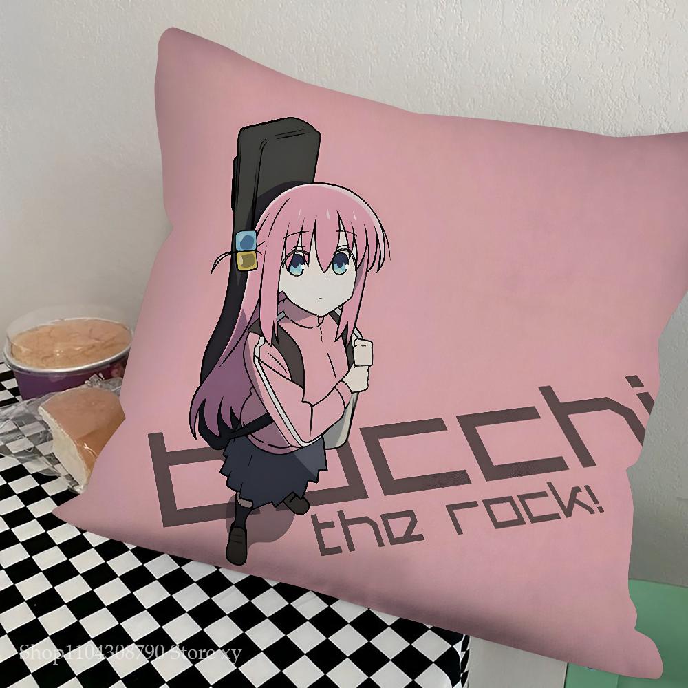 Anime Bocchi The Rock Pillow Case Square Pillow Bedroom Sofa Leisure Comfort Cushion Car Living Room Home Decoration