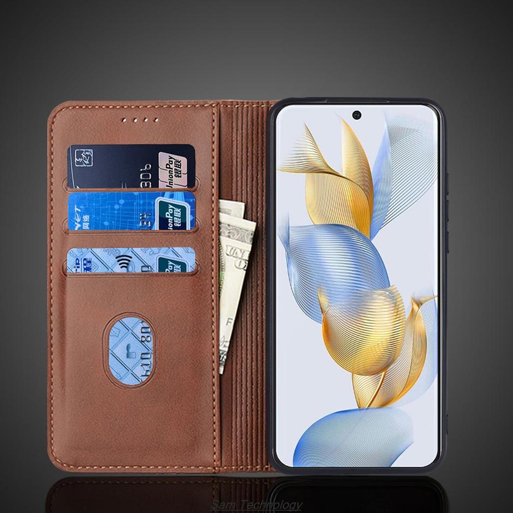 Magnetic Attraction Leather Case for Huawei Honor 90 REA-NX9 REA-AN00 Holster Flip Cover Case Honor90 Wallet Bags Fundas Coque