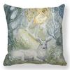 Creative Oil Painting Deer Horn Series Digital printing short plush pillow covers for car sofa office cushion cover home goods