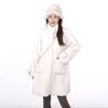 Lussuoso cappotto invernale da donna con collo alto e rifiniture in pelliccia di visone - Giacca lunga in lana