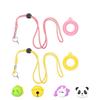 Silicone Kids Necklace with 4 Pack Cartoon Cap Necklace Holder Soft Protective Cover for AirTag
