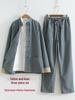 Herren Chinesischer Tang-Anzug: Frühlings-/Herbst-Baumwoll-Leinen-Set mit Froschknöpfen - Retro Mönch Teezeremonie Hanfu Robe.