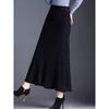 Women's High-Waisted Fishtail Velvet Skirt - Mid-Length Slimming Design for Autumn and Winter