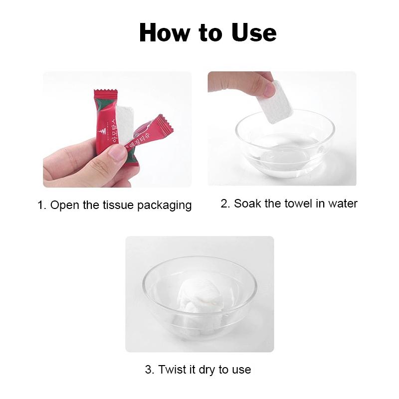 2020-01-05 Resehanddukar för engångsbruk Komprimerade ansiktsservetter Compact Tablet Mini Wipes Wipes Triangulära Wipes Servetter