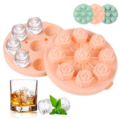 Rosenförmig, Eisgitter Silikonform, Lebensmittelqualität, Gefrorenes Eisgitter, Whiskey Eiswürfelbereiter Form