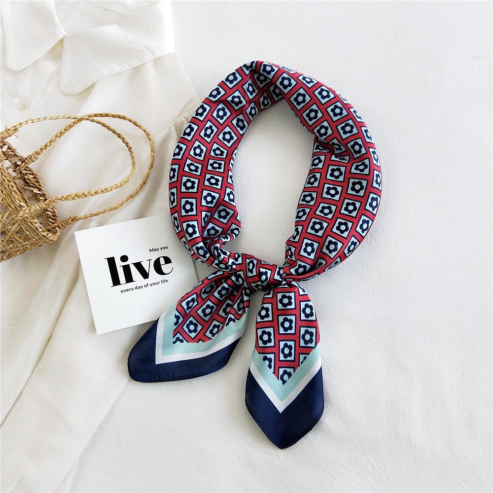 Módní Dekorace Šála Páska do vlasů Vázanka Vlasy 70 Malý čtvercový šátek Hedvábný šátek Dámské jarní a podzimní všestranný malý šátek Profesionální šátek