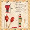 SALUDABLE Djembe, Wood Guiro, Maracas, Musical Instrument, Drum, Woodblock, Ethnic Instrument 3-Piece Set