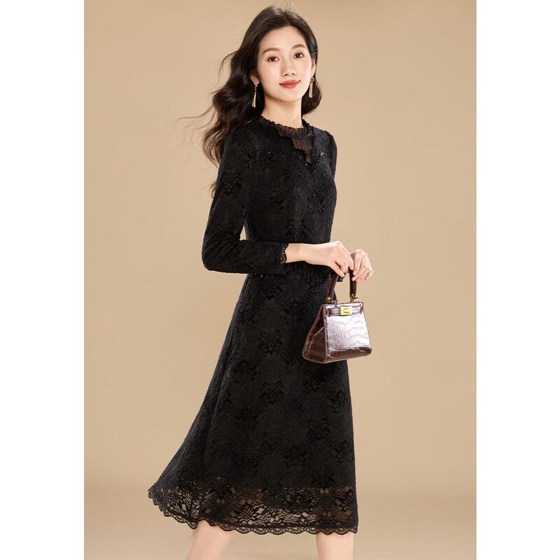 Kebier Elegant Lace Patchwork Slim Midi Dress