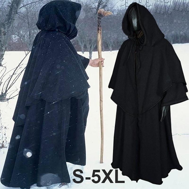 Middle Ages Hooded Robe Cloak Wizard Role Playing Costume For Event Halloween