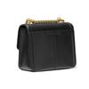 Michael Kors MK Sonia Kleine Kette Leder Unifarbene Klappe Großes Logo Leder Schulter Crossbody Tasche Damen Taschen Schwarz 35F1G6SS5L-001