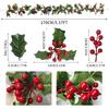 2 Pack Christmas Garland Decorations Clearence, 11Ft Holly Leaves with Red Berry Garland for Christmas Tree Staircase Mantle Indoor Outdoor Holiday